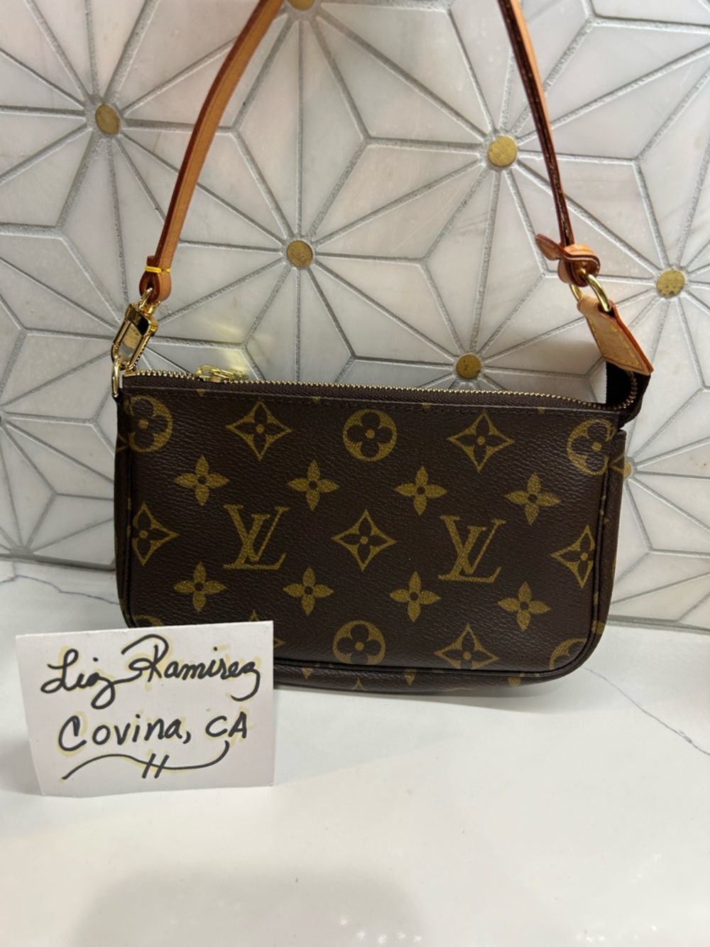 Louis Vuitton Monogram Mini Shoulder Bag in Brown and Tan Leather